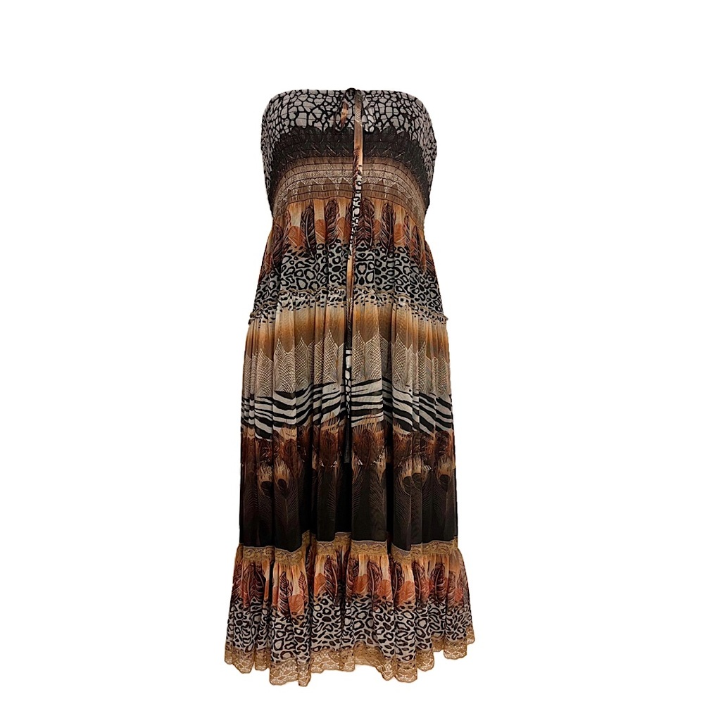 Animal Print Strapless Dress